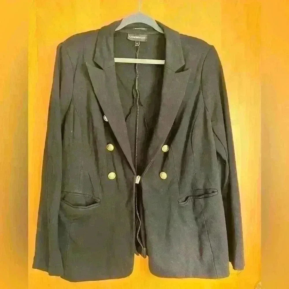 Lane Bryant Blazer Womens Plus size 18 Black Ponte Stretch The Bryant Blazer